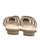 Cult Gaia Raffia Leather Trim Embellishment Slides