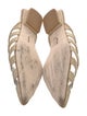 Cult Gaia Raffia Leather Trim Embellishment Slides