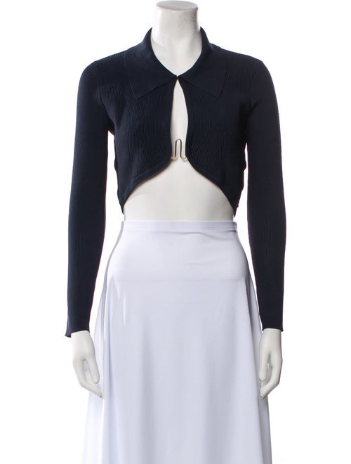 Cult Gaia V-Neck Long Sleeve Crop Top