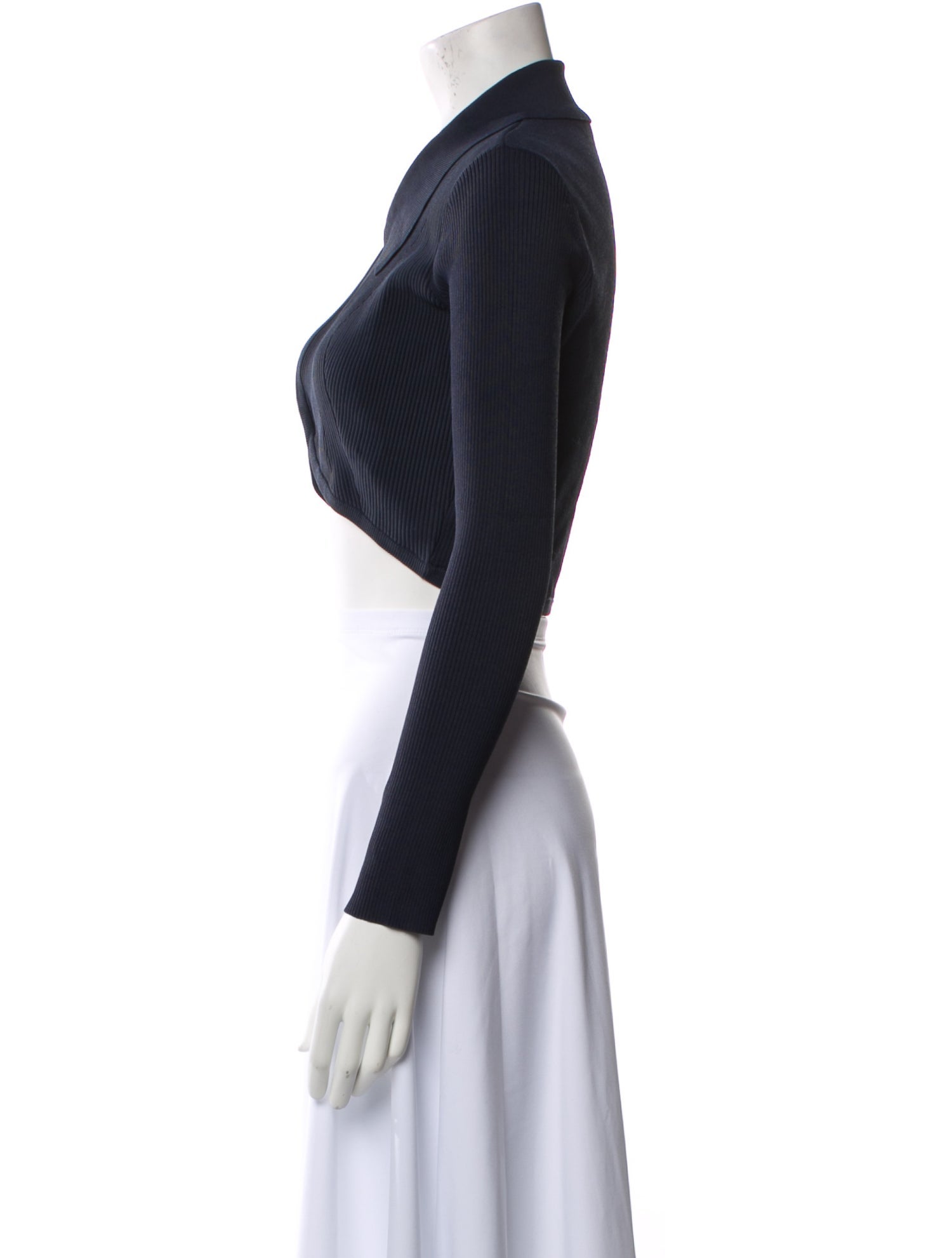 Cult Gaia V-Neck Long Sleeve Crop Top