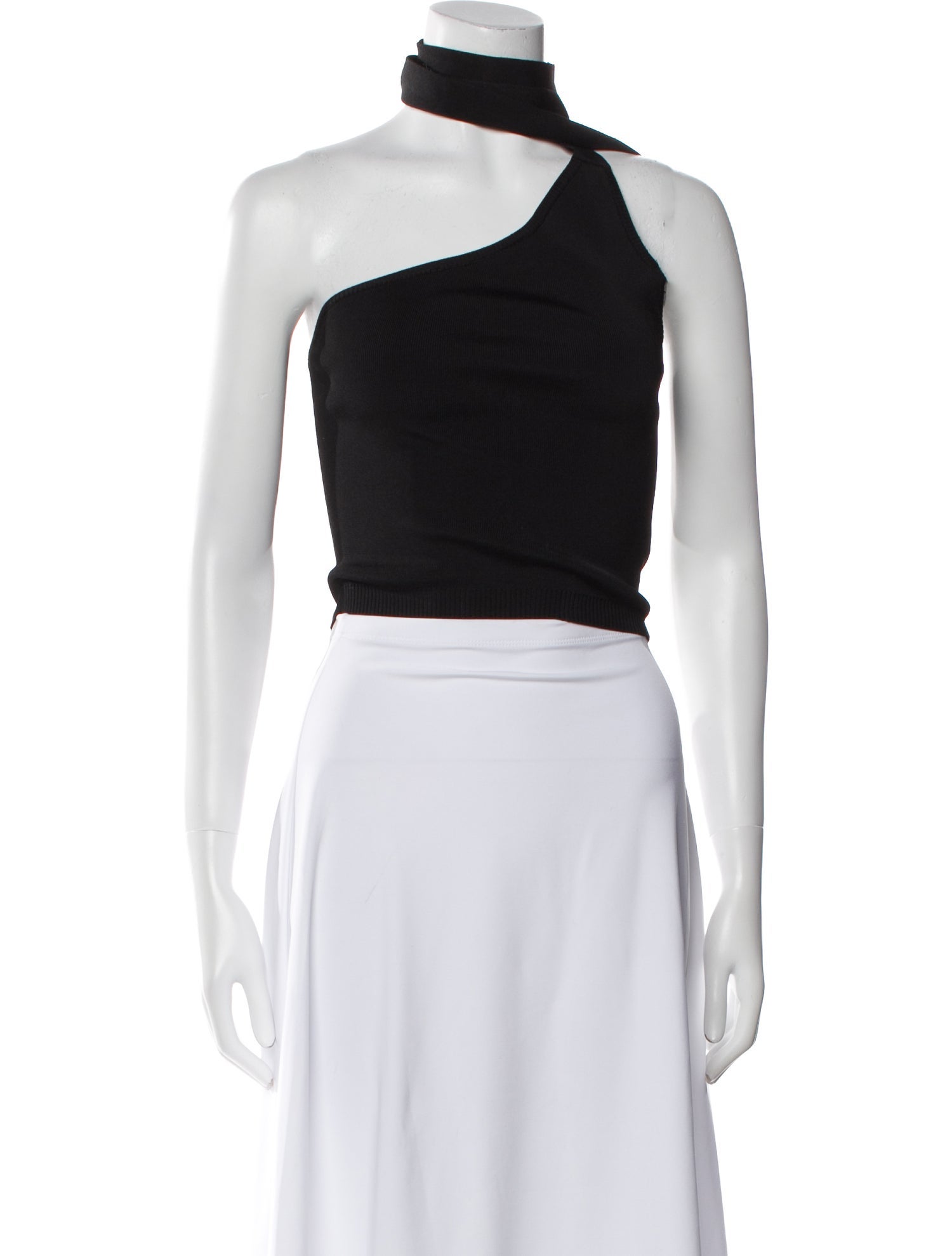 Cult Gaia One-Shoulder Sleeveless Crop Top