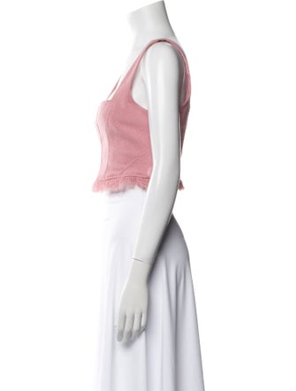 Cult Gaia Square Neckline Sleeveless Crop Top