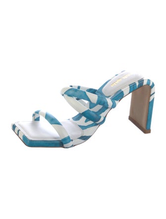 Cult Gaia Leather Printed Sandals