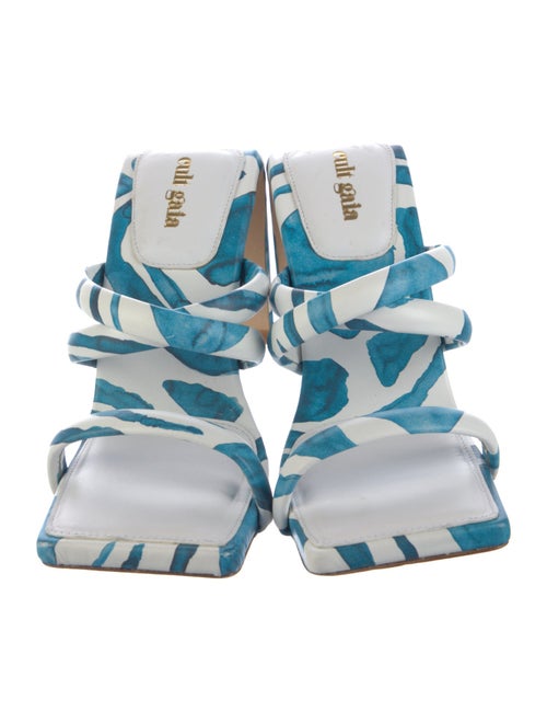 Cult Gaia Leather Printed Sandals