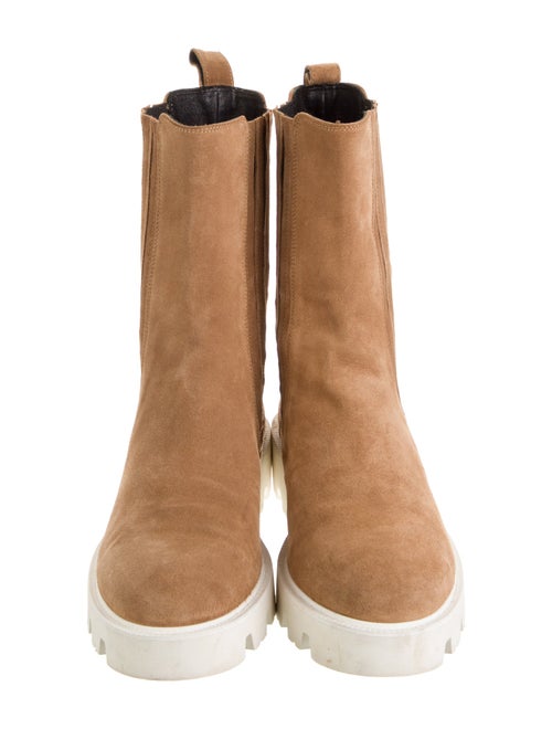 Cult Gaia Suede Colorblock Pattern Rain Boots