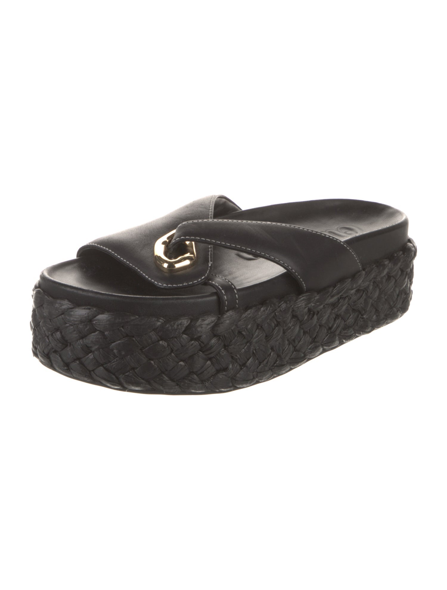 Cult Gaia Leather Braided Accents Espadrilles