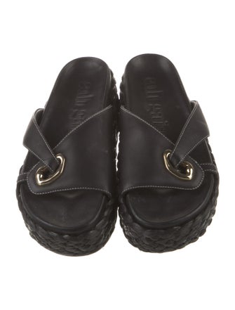 Cult Gaia Leather Braided Accents Espadrilles