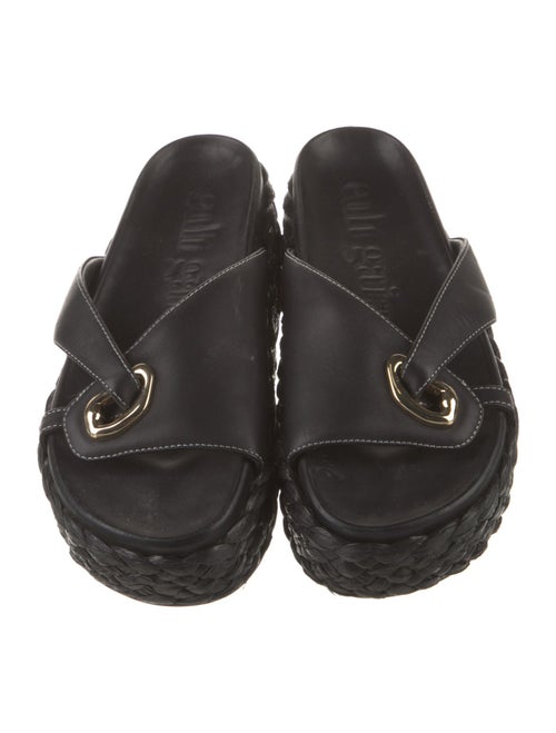 Cult Gaia Leather Braided Accents Espadrilles