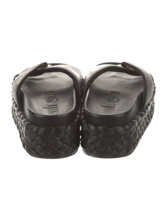 Cult Gaia Leather Braided Accents Espadrilles