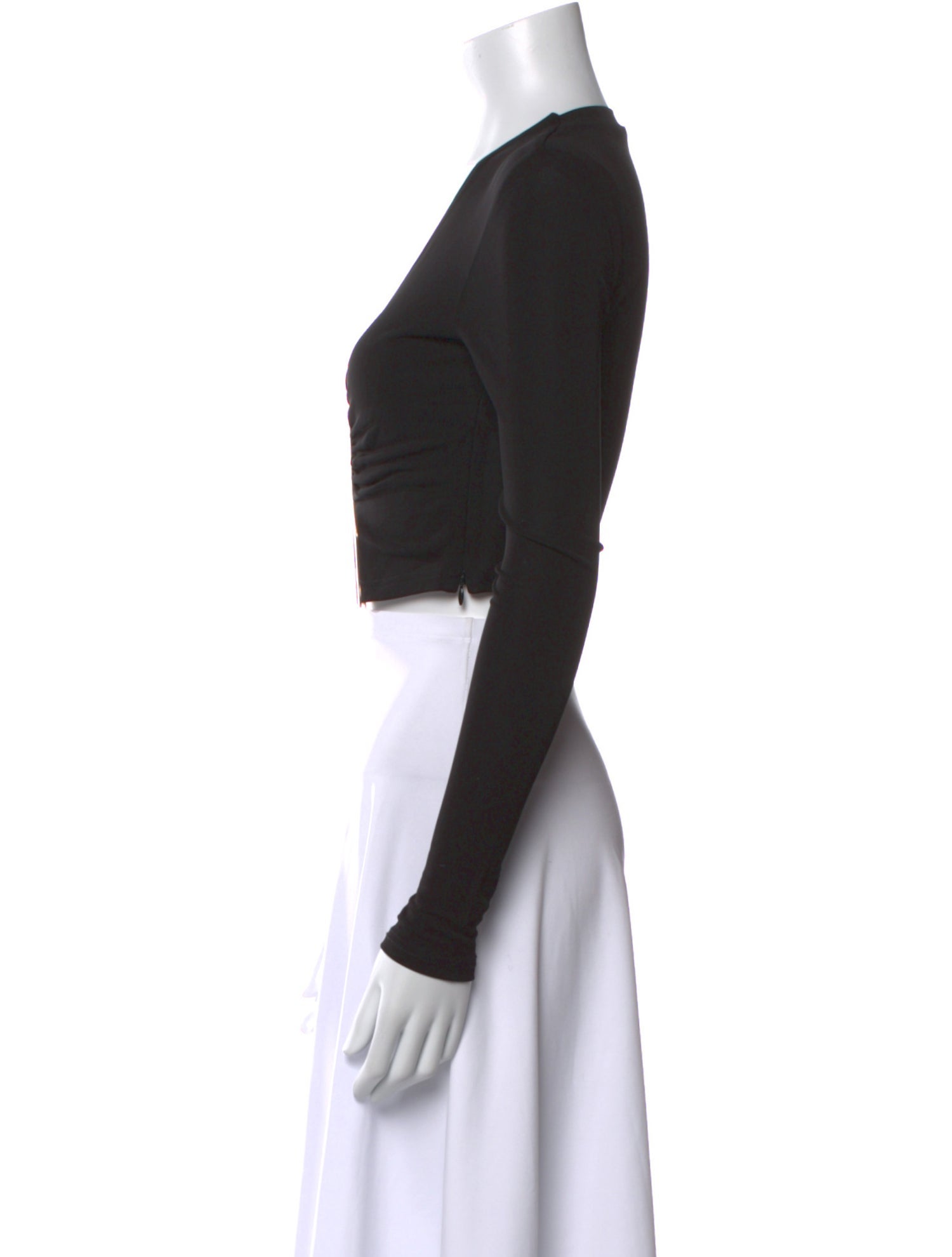 Cult Gaia V-Neck Long Sleeve Crop Top