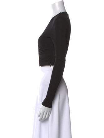 Cult Gaia V-Neck Long Sleeve Crop Top