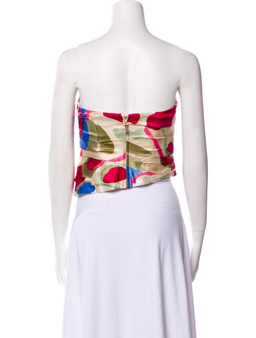 Cult Gaia Silk Printed Crop Top