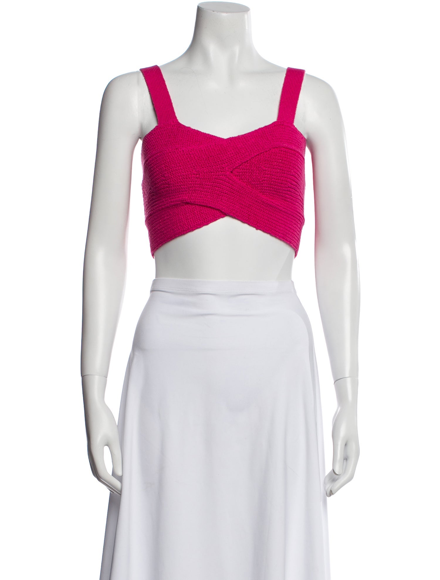 Cult Gaia Square Neckline Sleeveless Crop Top