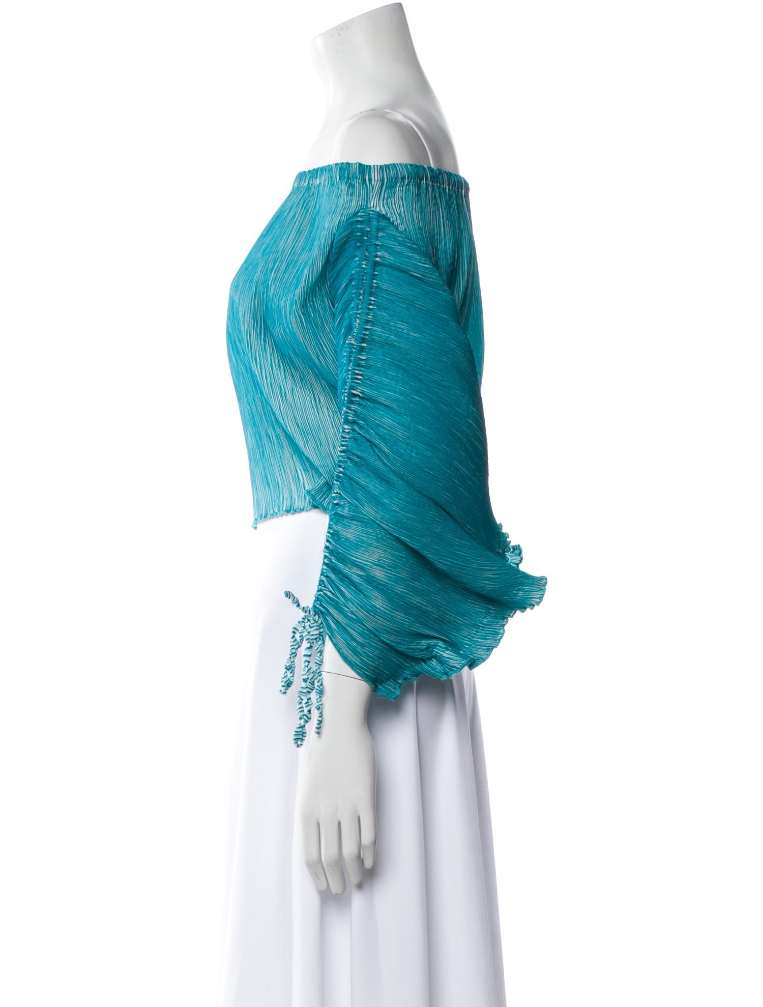 Cult Gaia Striped Off-The-Shoulder Crop Top