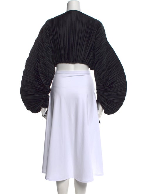 Cult Gaia Bateau Neckline Long Sleeve Crop Top