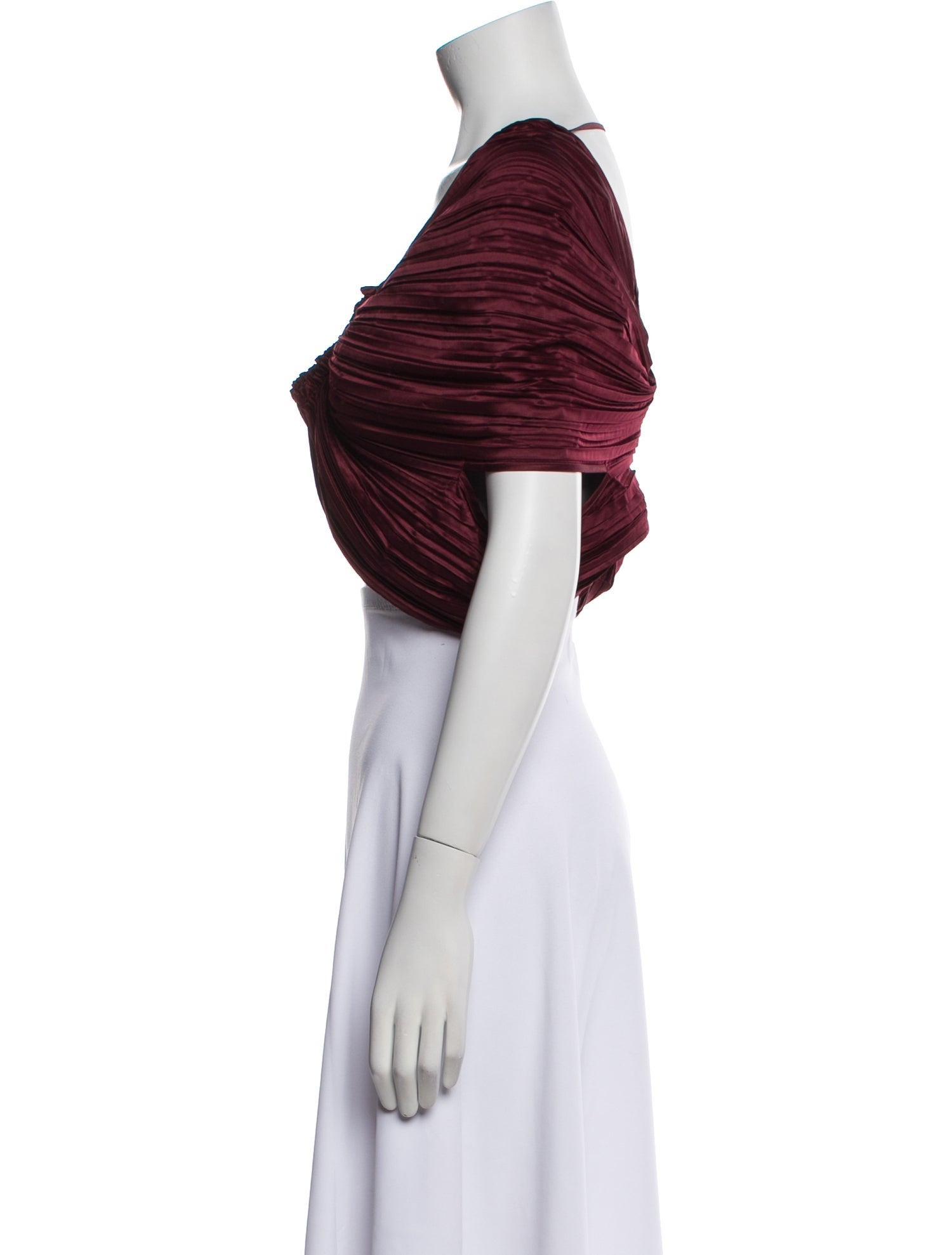 Cult Gaia V-Neck Short Sleeve Crop Top