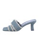 Cult Gaia Denim Fringe Trim Accent Slides