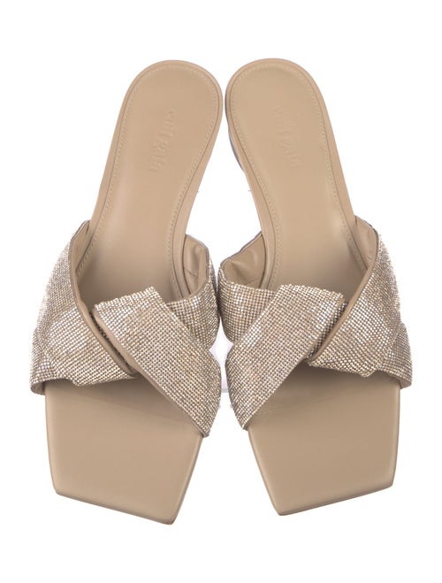 Cult Gaia Leather Printed Slides