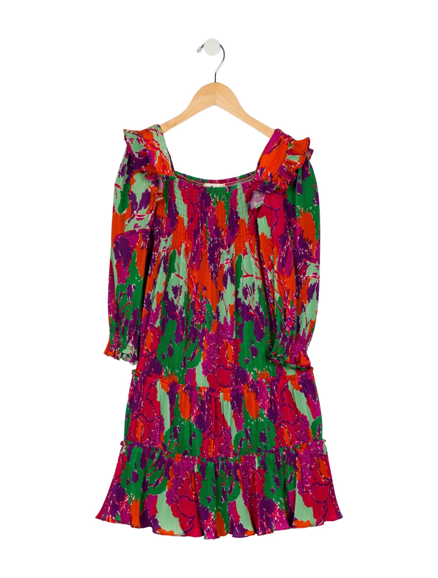 Cult Gaia Girls' Patterned Long Sleeve Dress