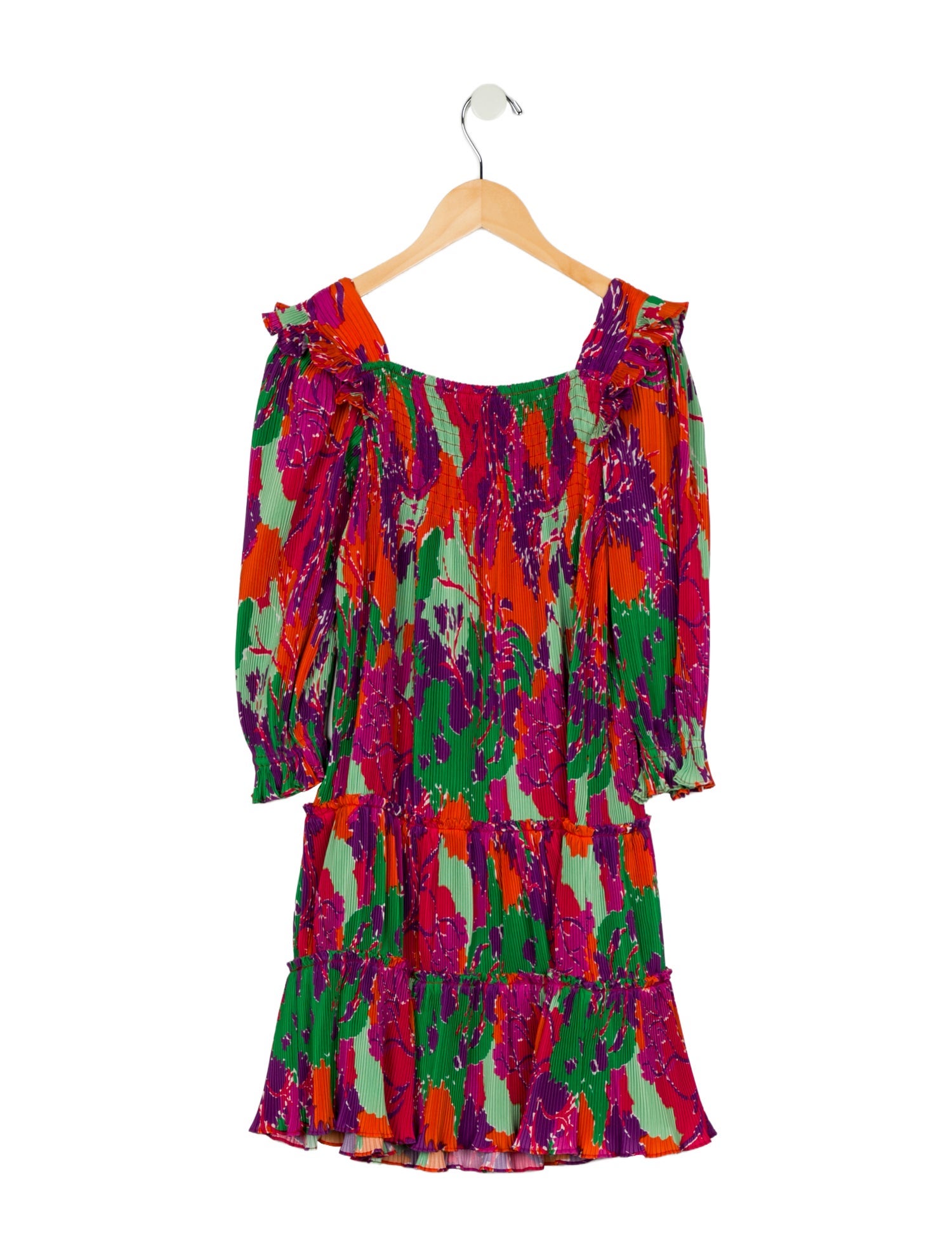 Cult Gaia Girls' Patterned Long Sleeve Dress