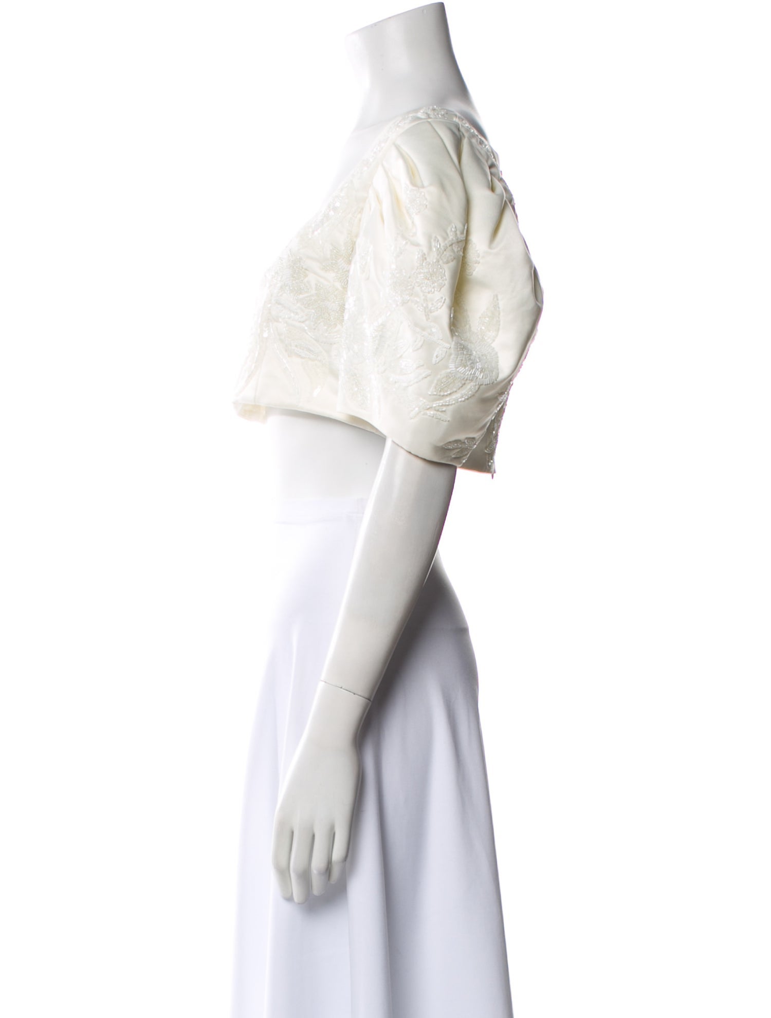 Cult Gaia Off-The-Shoulder Short Sleeve Crop Top