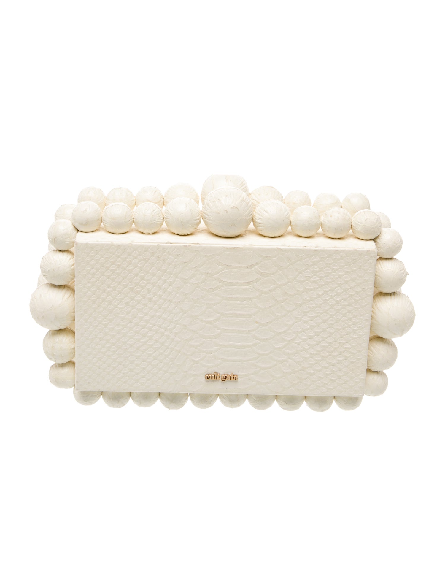 Cult Gaia Embossed Leather Clutch