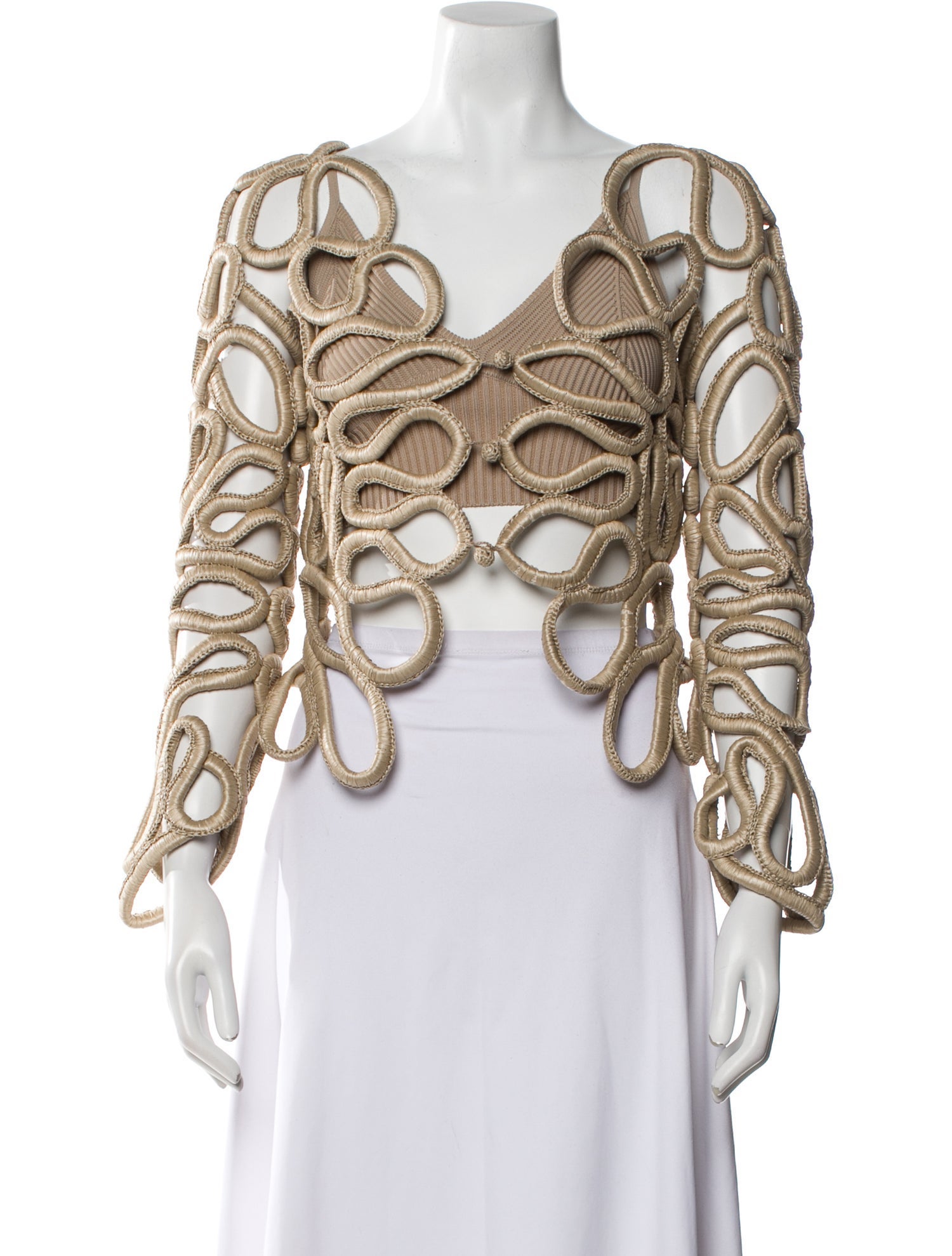 Cult Gaia Printed V-Neck Crop Top w/ Tags