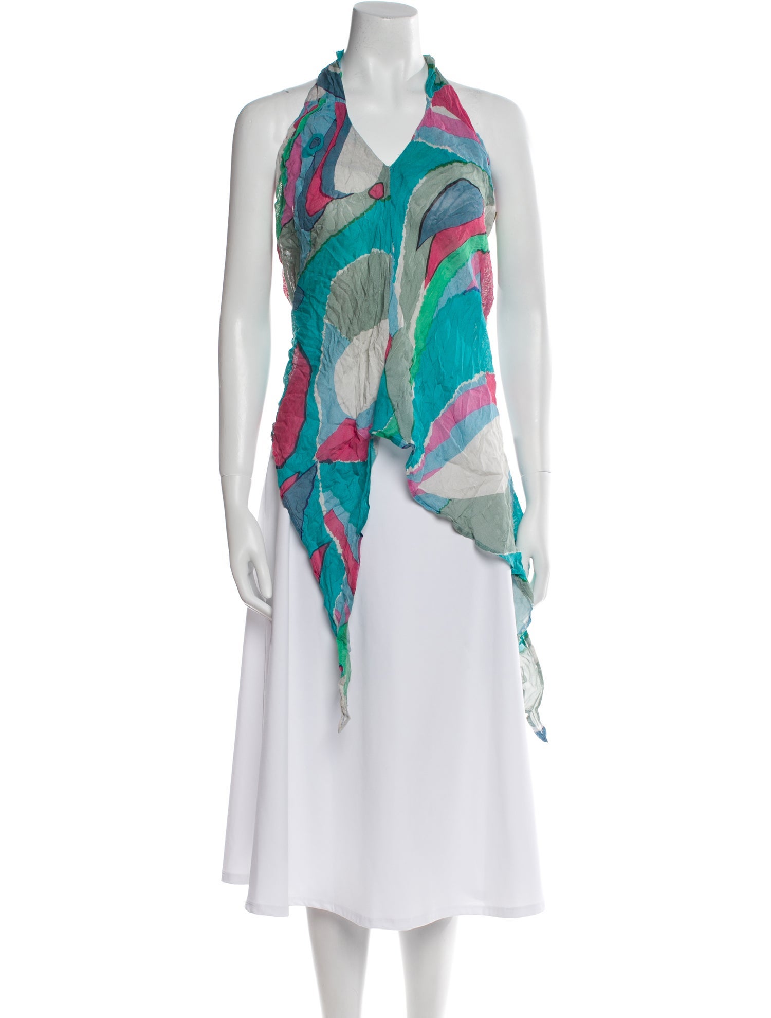 Cult Gaia Printed Halterneck Tunic