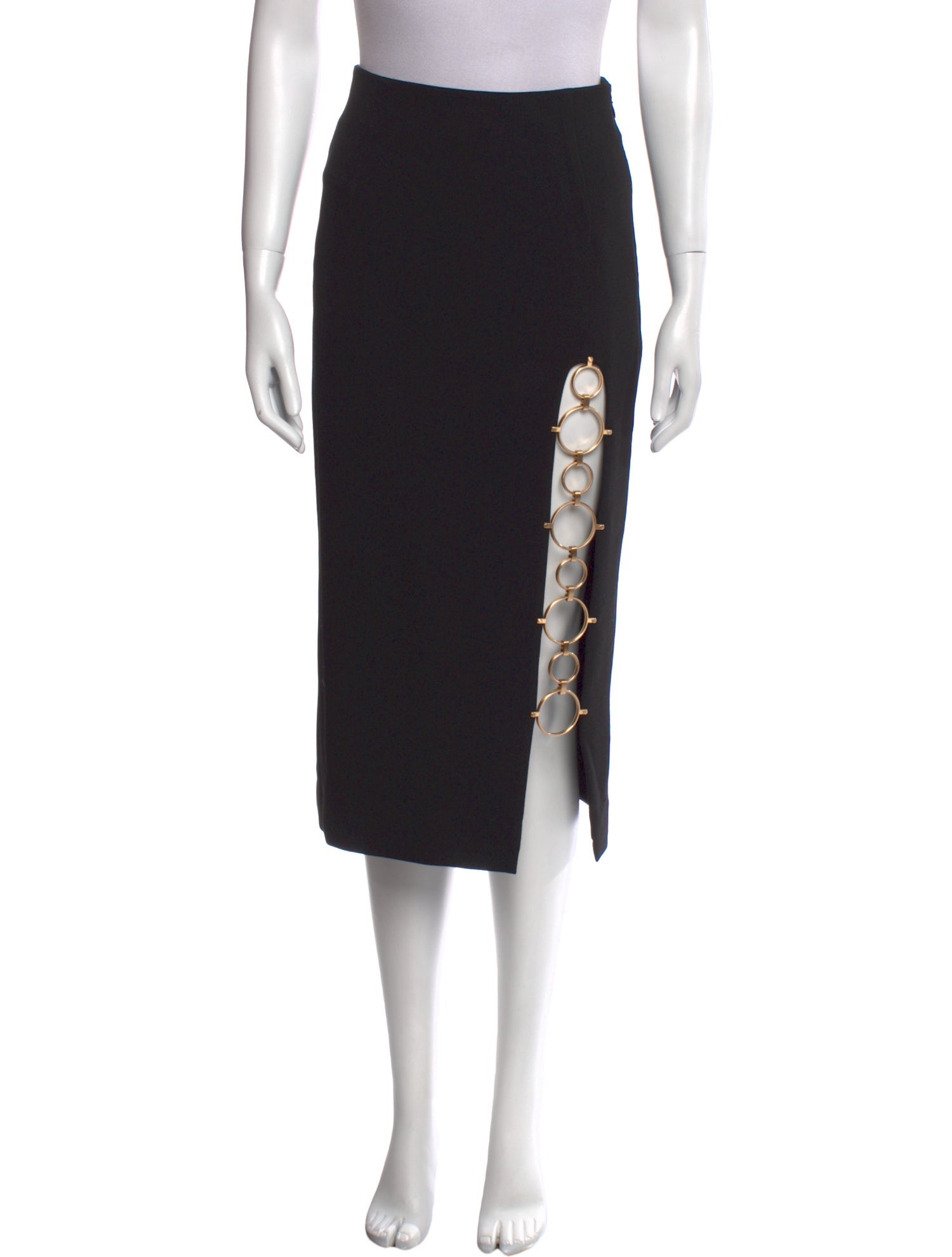 Cult Gaia Chain-Link Accents Midi Length Skirt