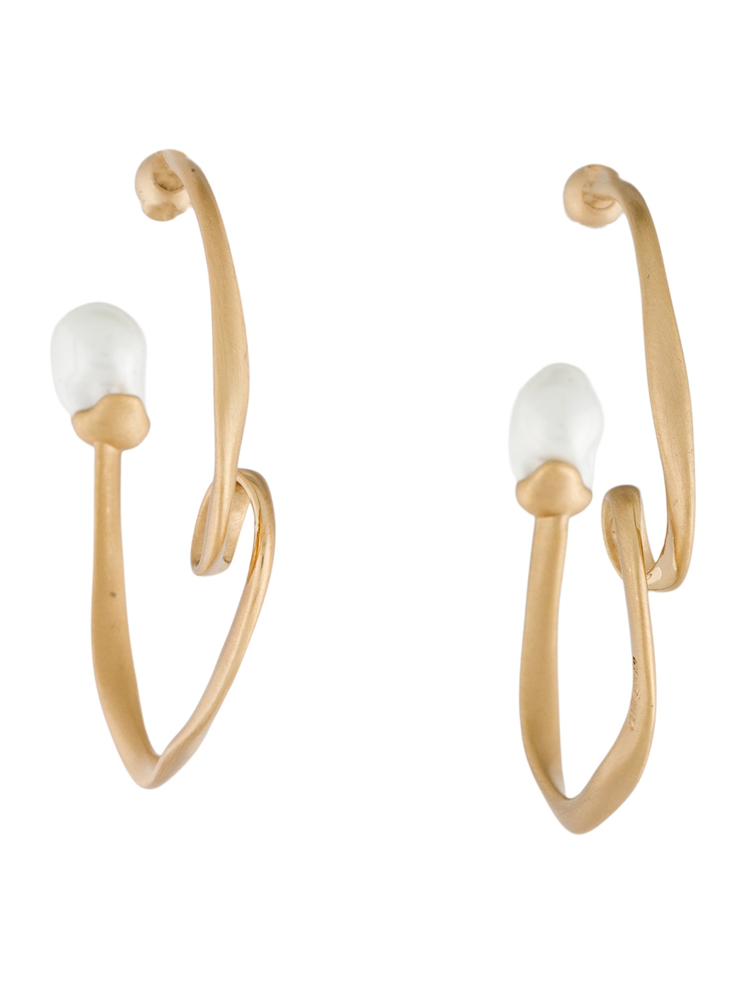 Cult Gaia Faux Pearl Rena Hoop Earrings