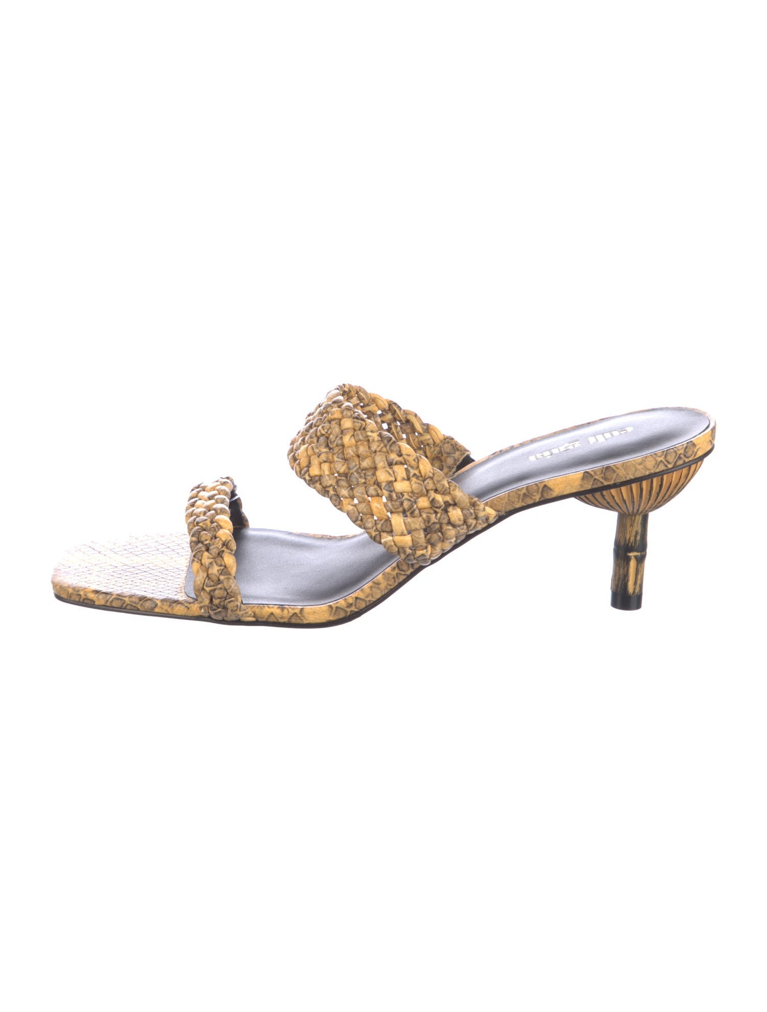 Cult Gaia Leather Braided Accents Slides