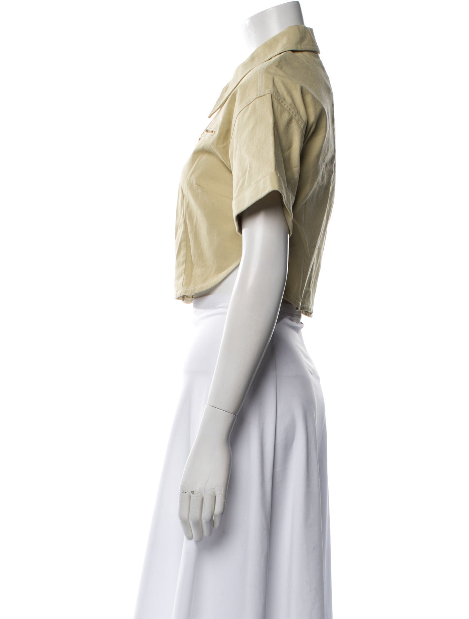 Cult Gaia Linen Short Sleeve Crop Top w/ Tags