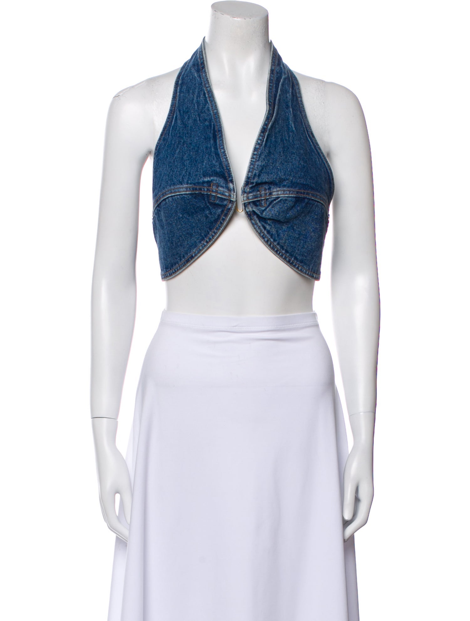 Cult Gaia Halterneck Sleeveless Crop Top