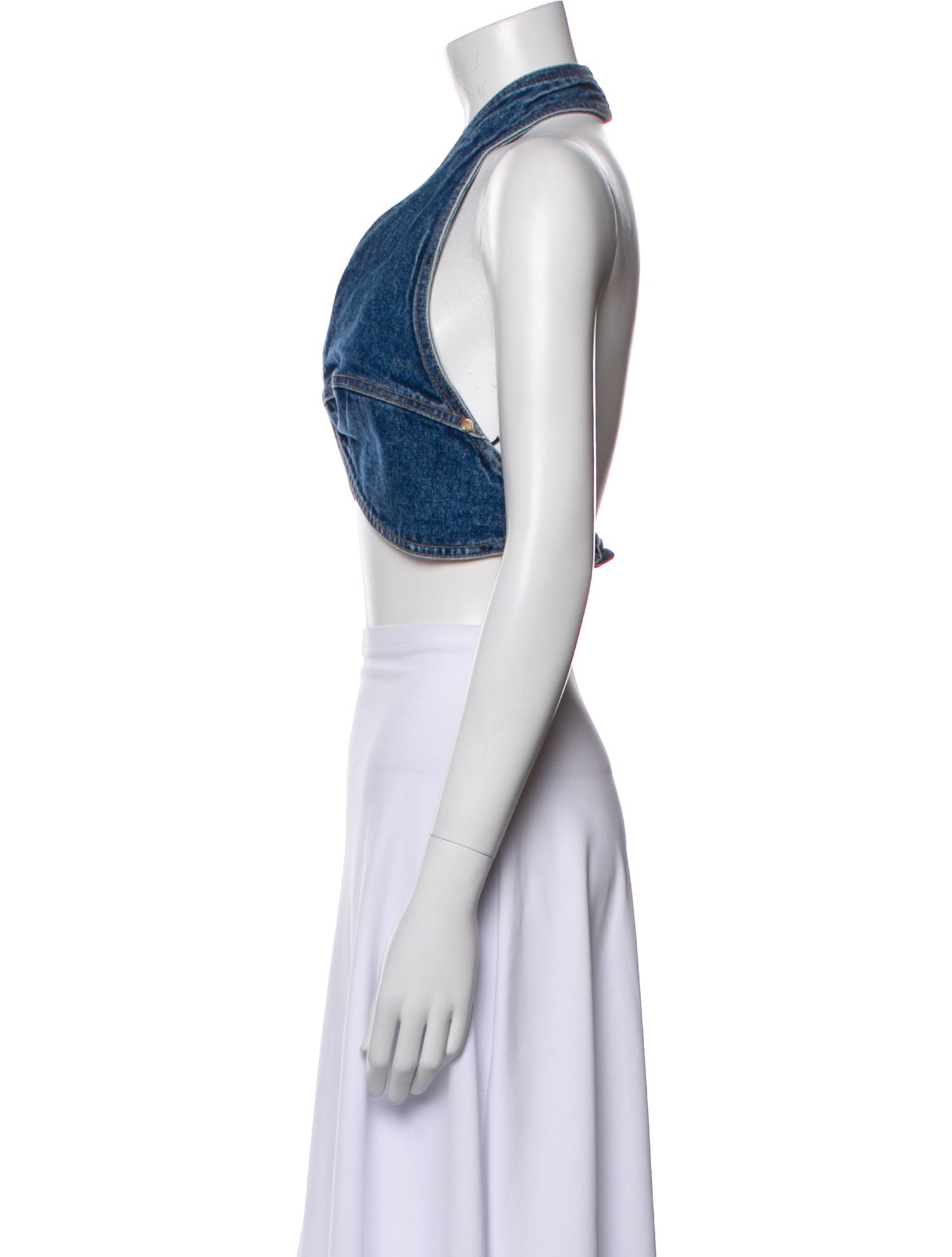 Cult Gaia Halterneck Sleeveless Crop Top