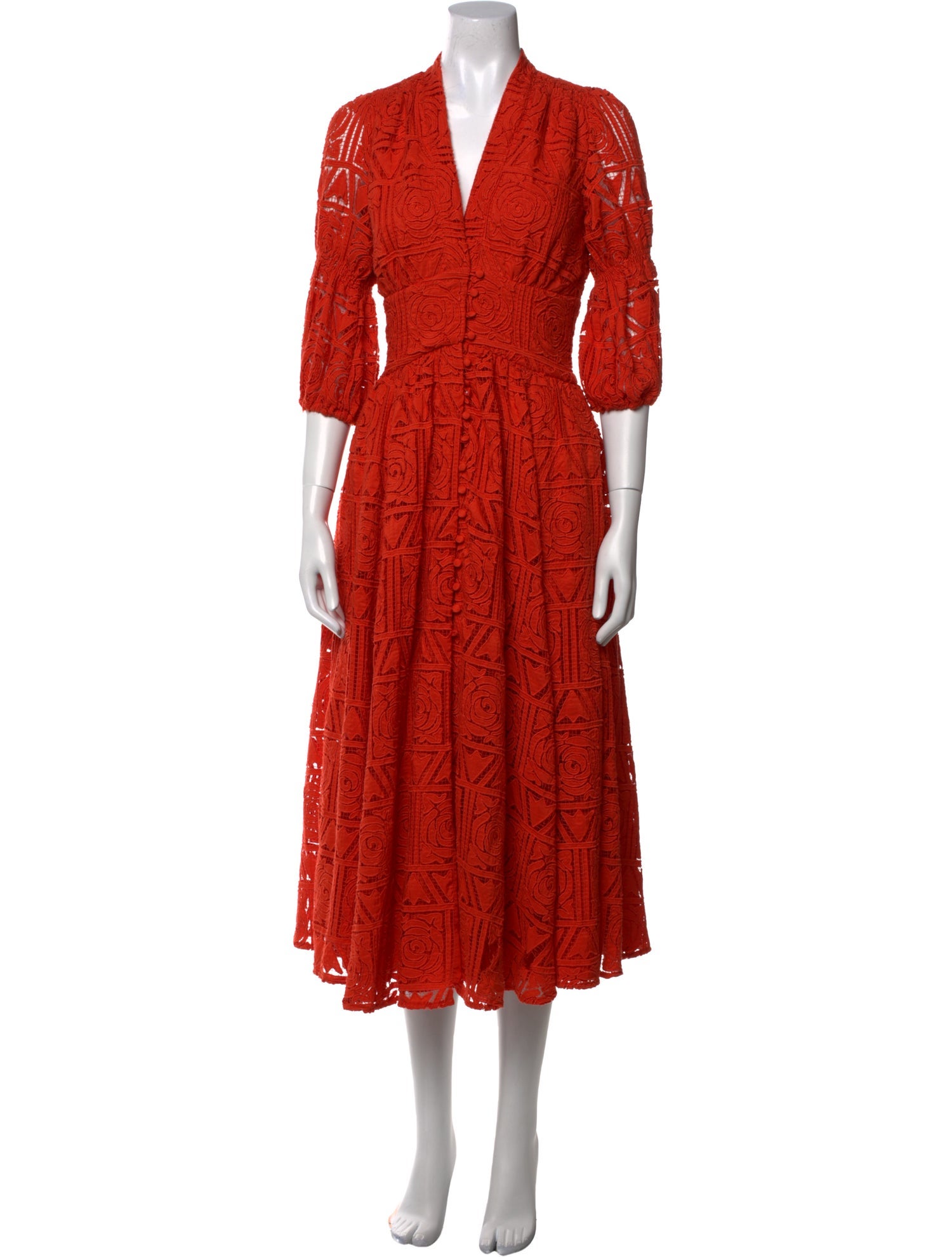 Cult Gaia Lace Pattern Midi Length Dress