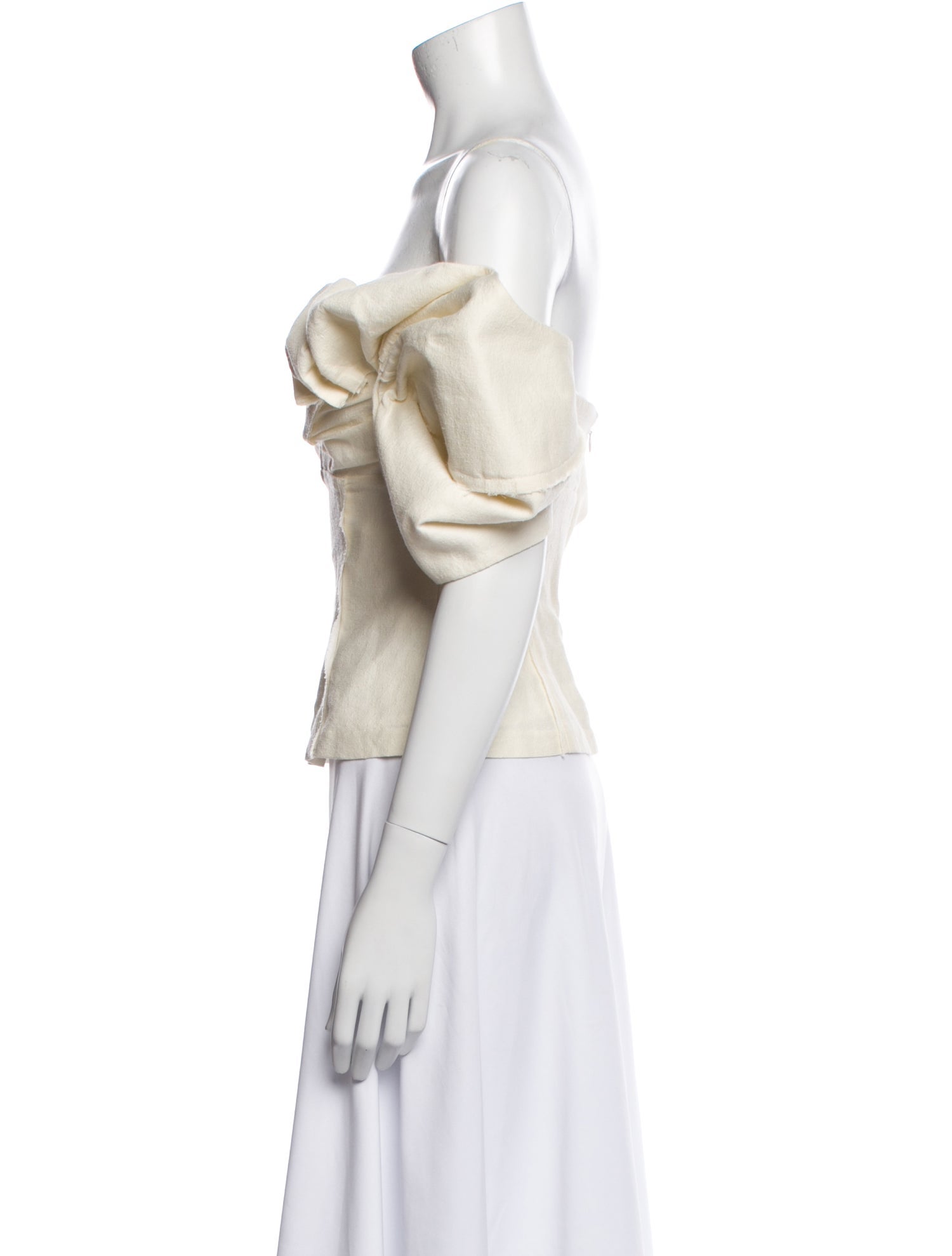 Cult Gaia Off-The-Shoulder Short Sleeve Crop Top