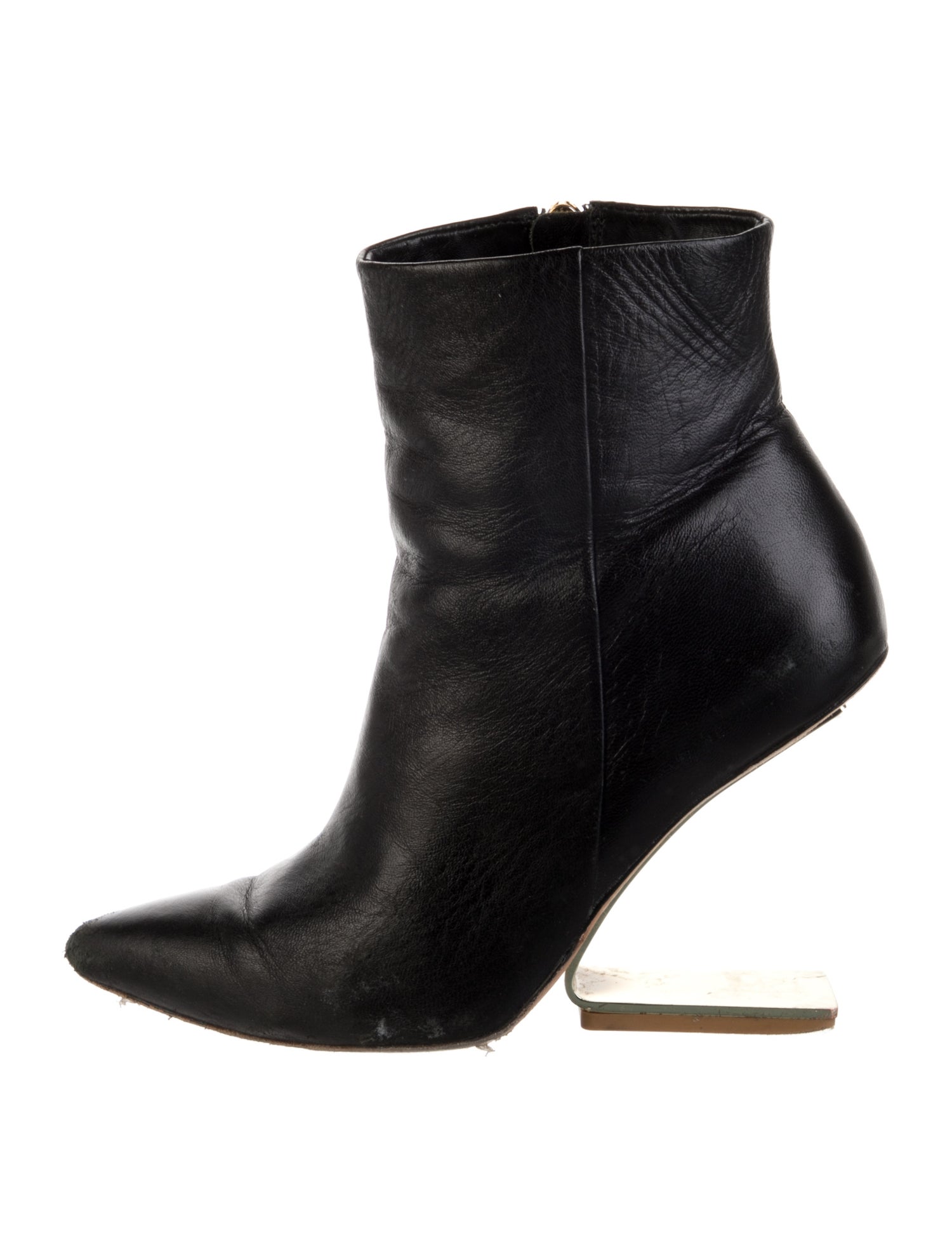 Cult Gaia Leather Colorblock Pattern Boots