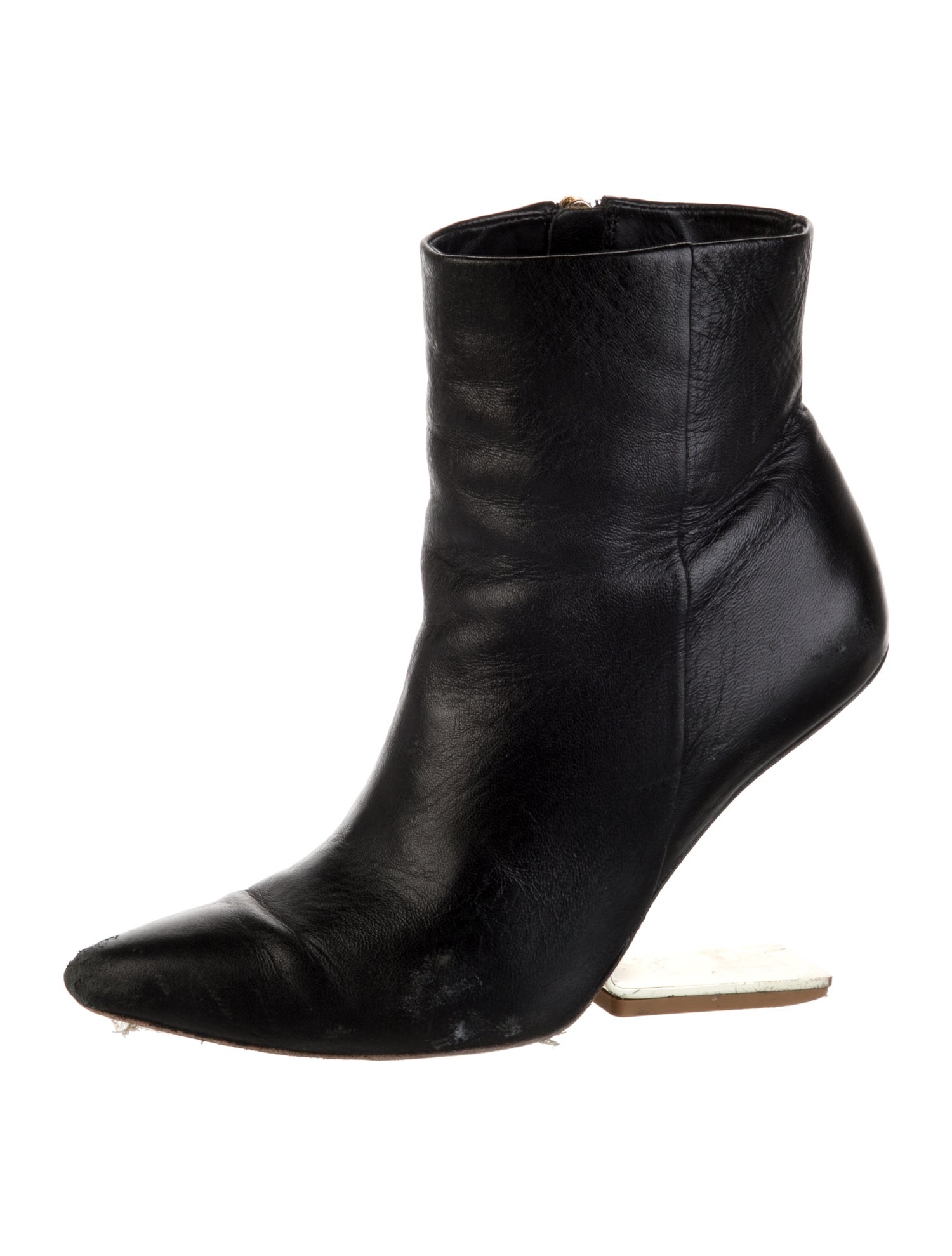 Cult Gaia Leather Colorblock Pattern Boots