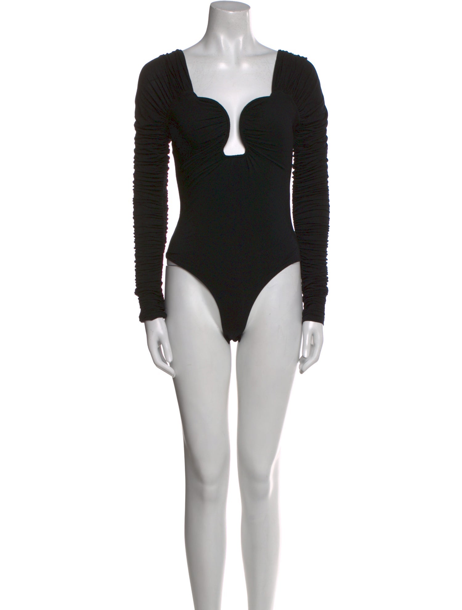 Cult Gaia Square Neckline Long Sleeve Bodysuit