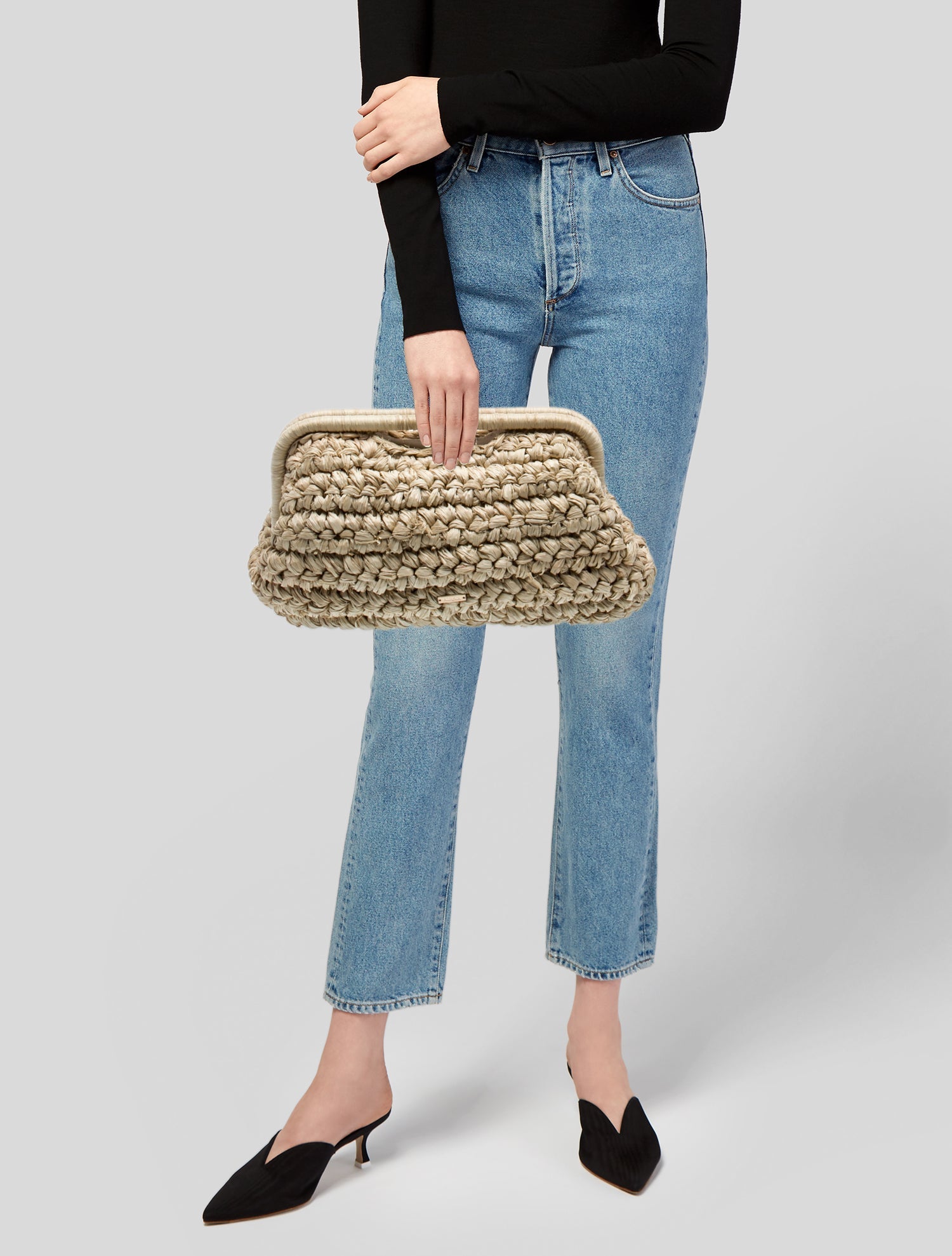 Cult Gaia Raffia Top Handle Bag