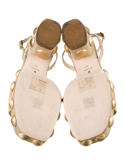 Cult Gaia Raffia Studded Accents Sandals