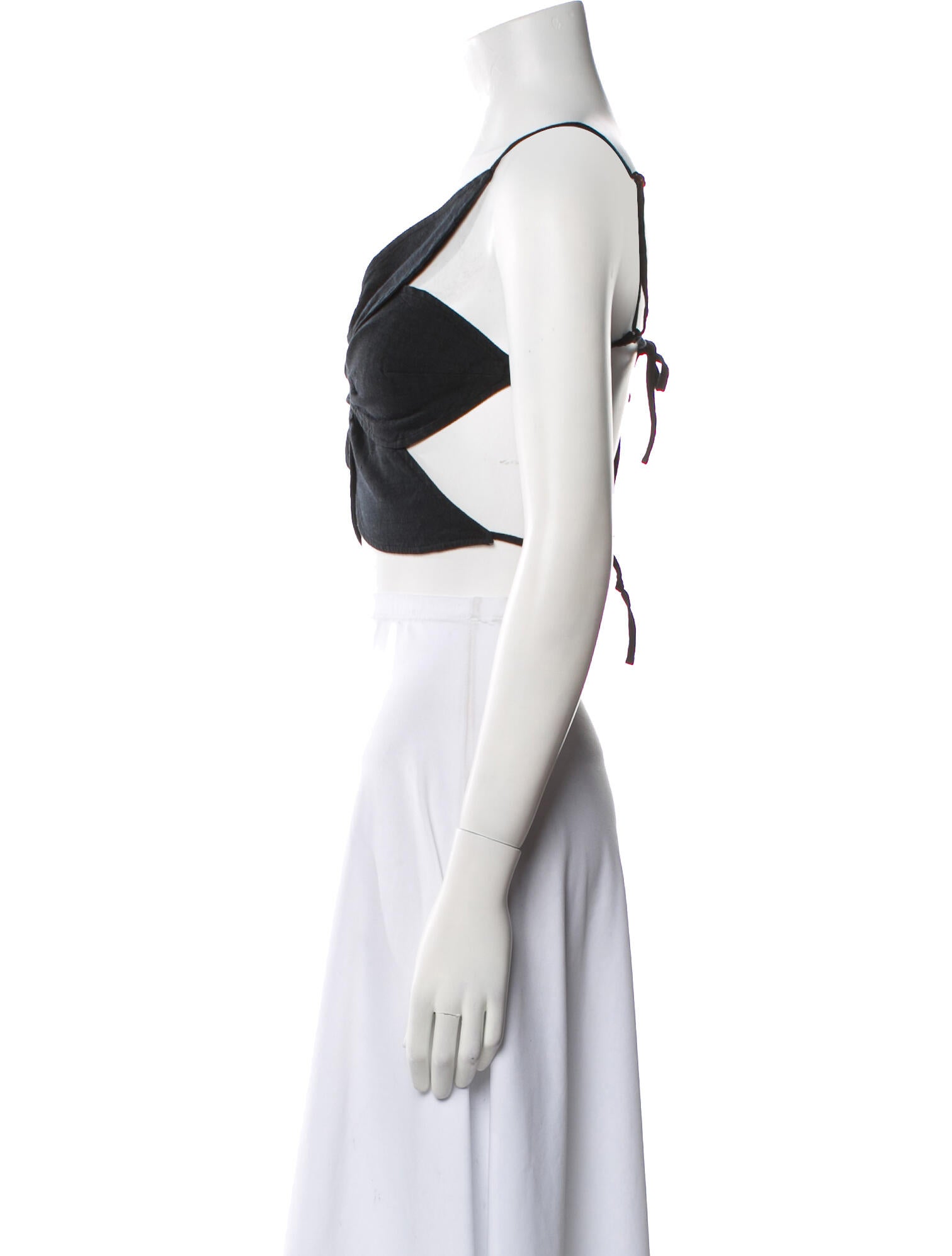 Cult Gaia V-Neck Sleeveless Crop Top