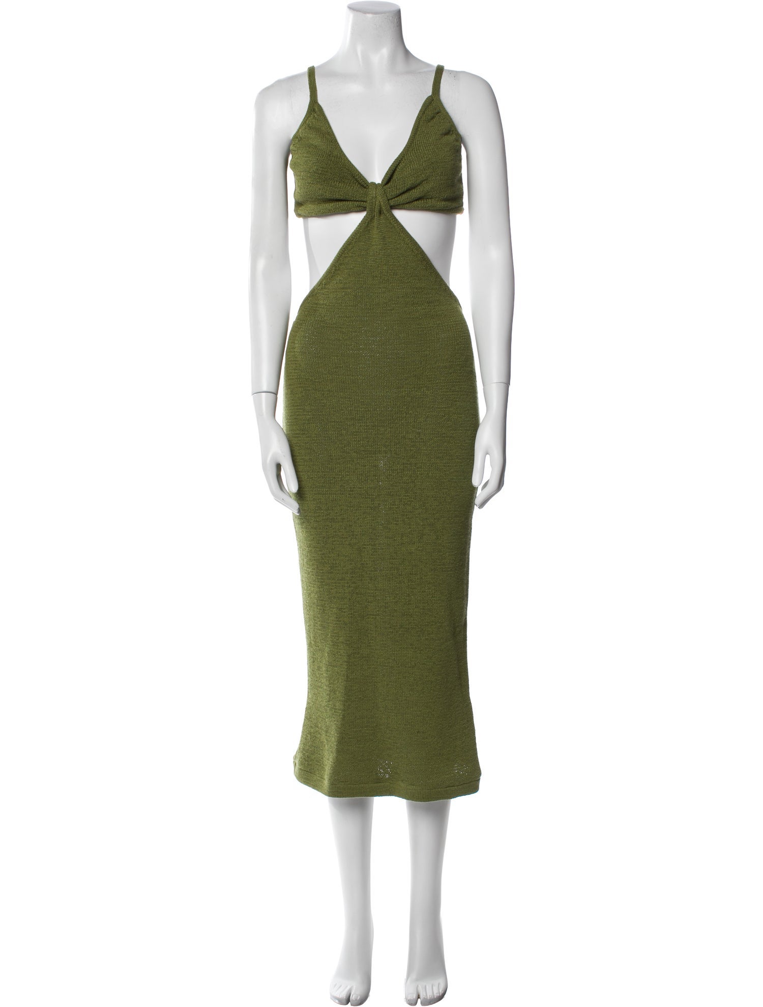 Cult Gaia V-Neck Midi Length Dress - Green Dresses, Clothing - WGAIA62846 |  The RealReal