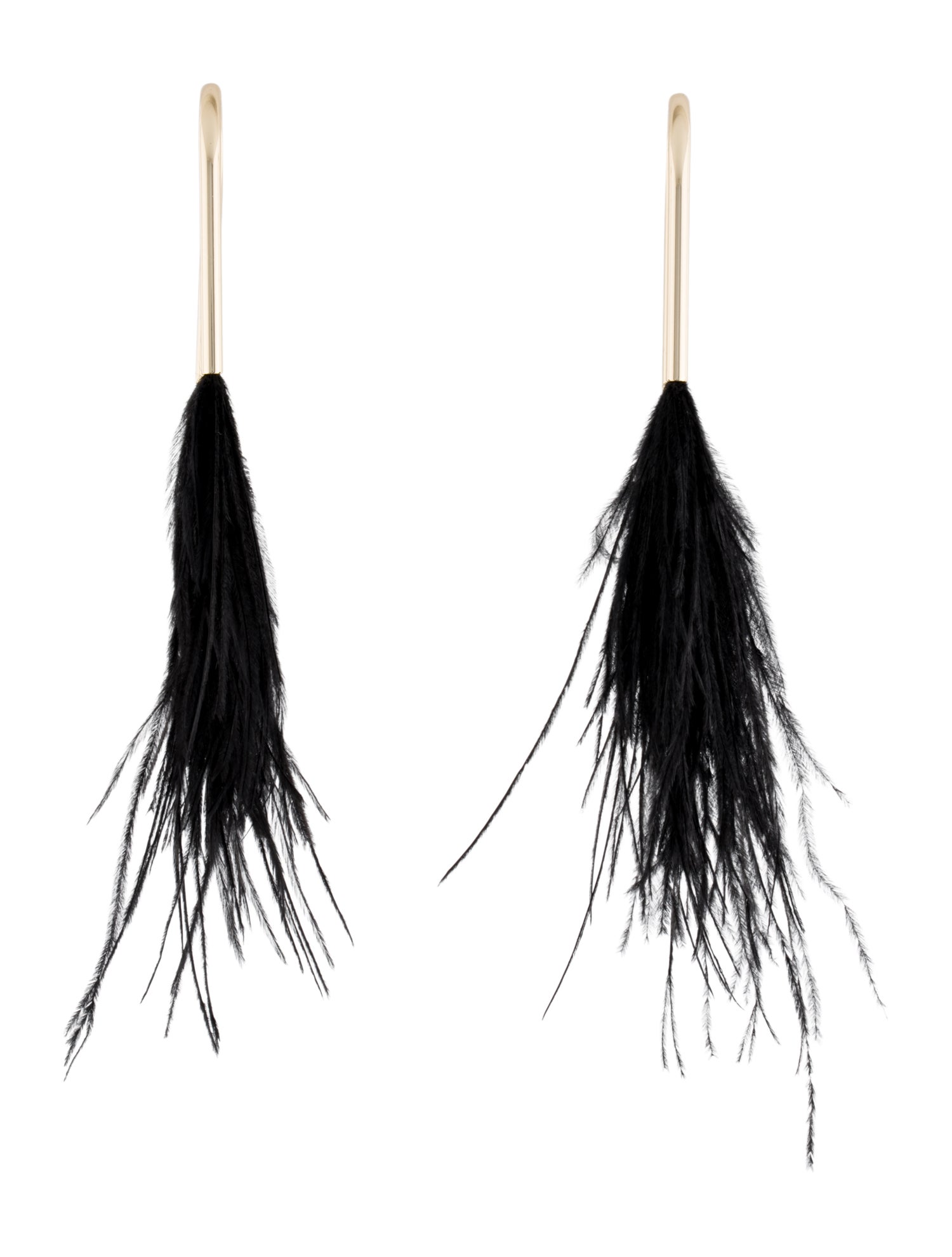 Cult Gaia Ostrich Feather Meta Drop Earrings