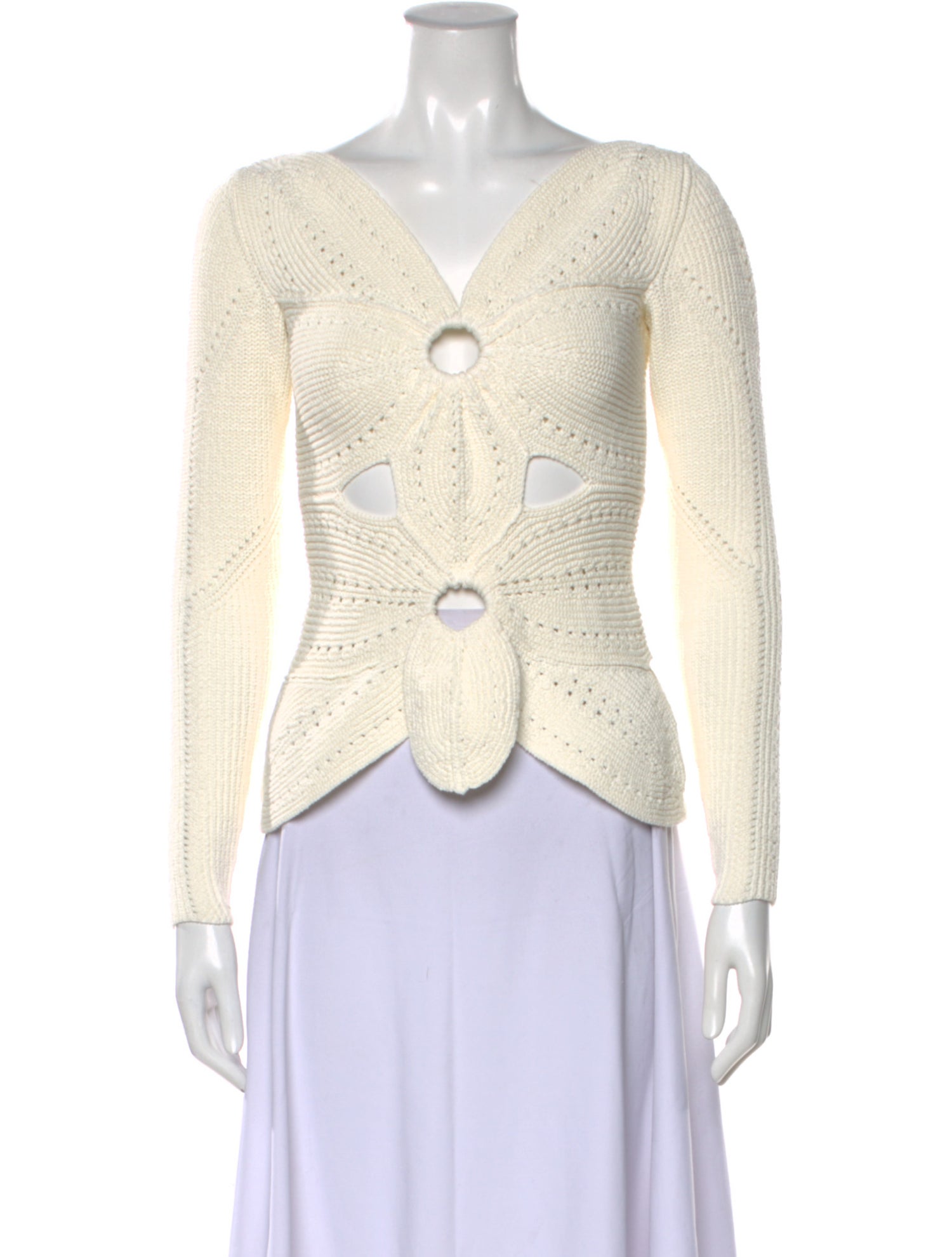 Cult Gaia V-Neck Long Sleeve Top