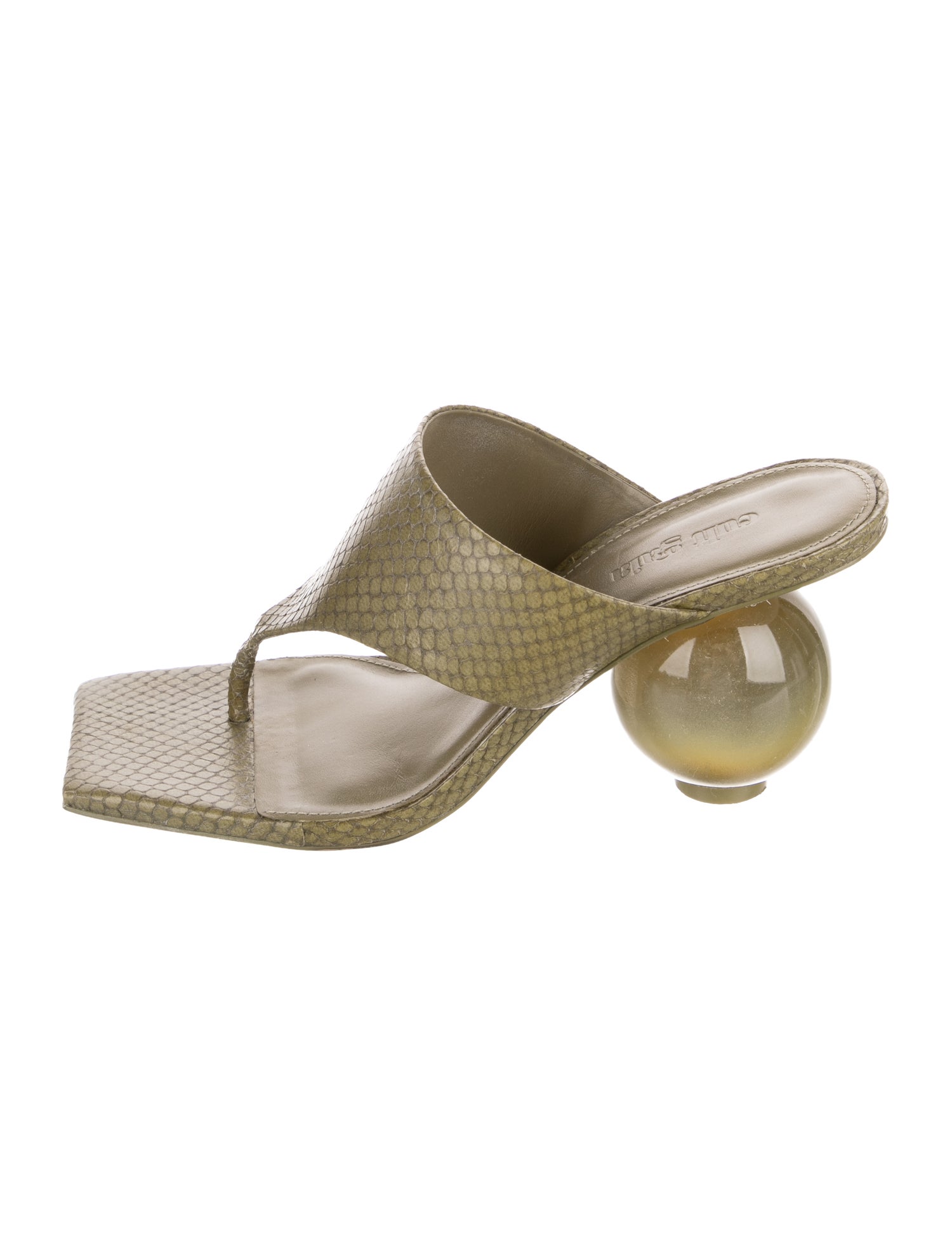 Cult Gaia Leather Animal Print Slides