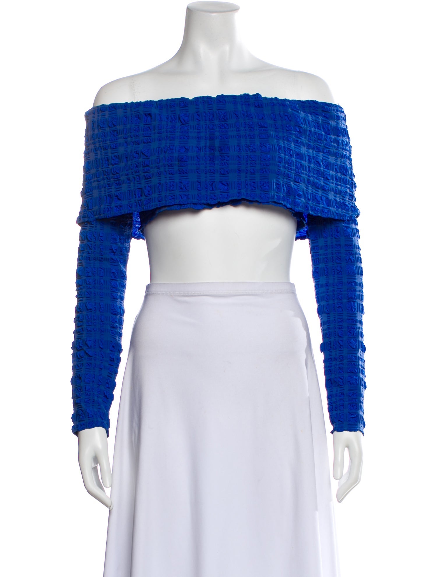 Cult Gaia Off-The-Shoulder Long Sleeve Crop Top