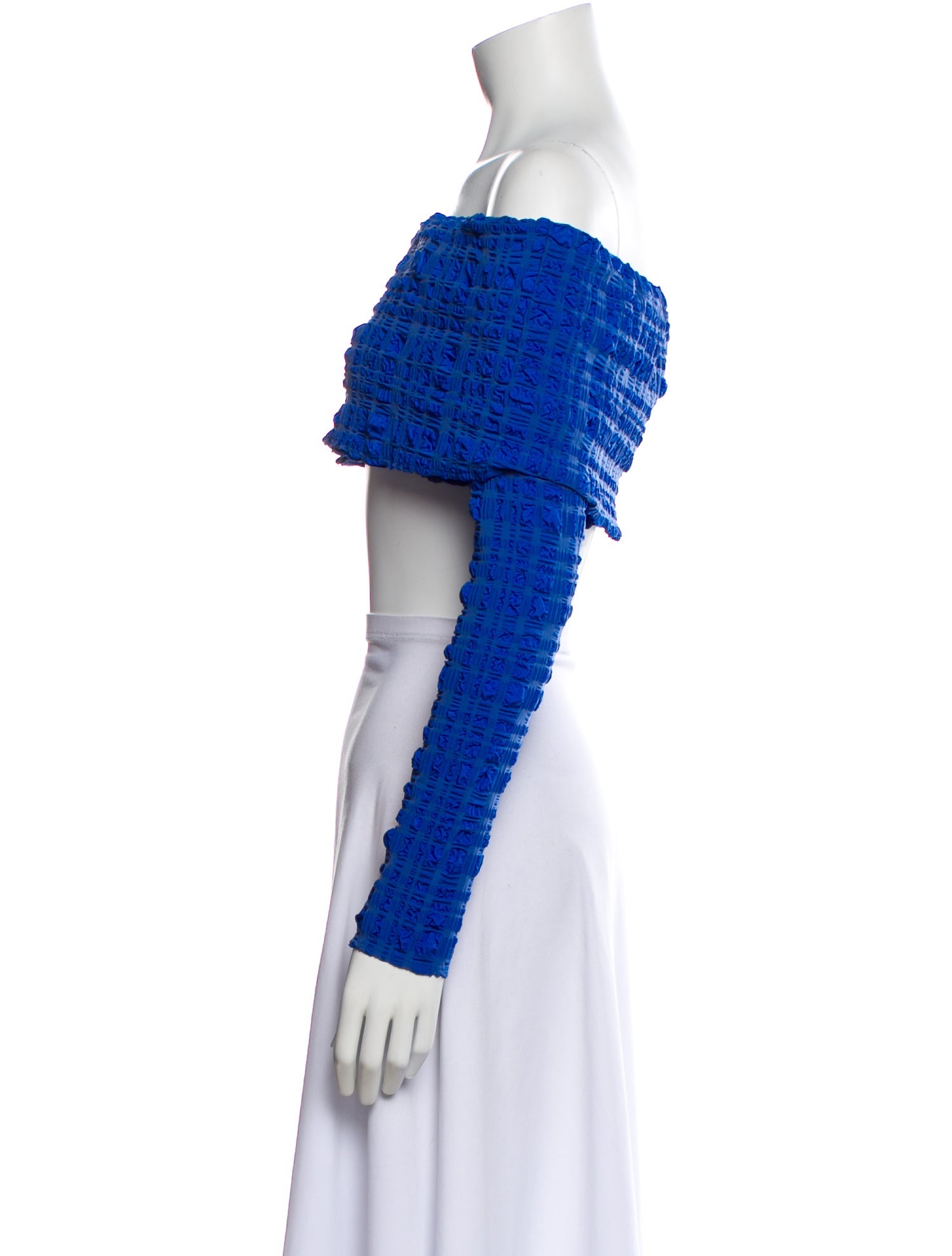 Cult Gaia Off-The-Shoulder Long Sleeve Crop Top