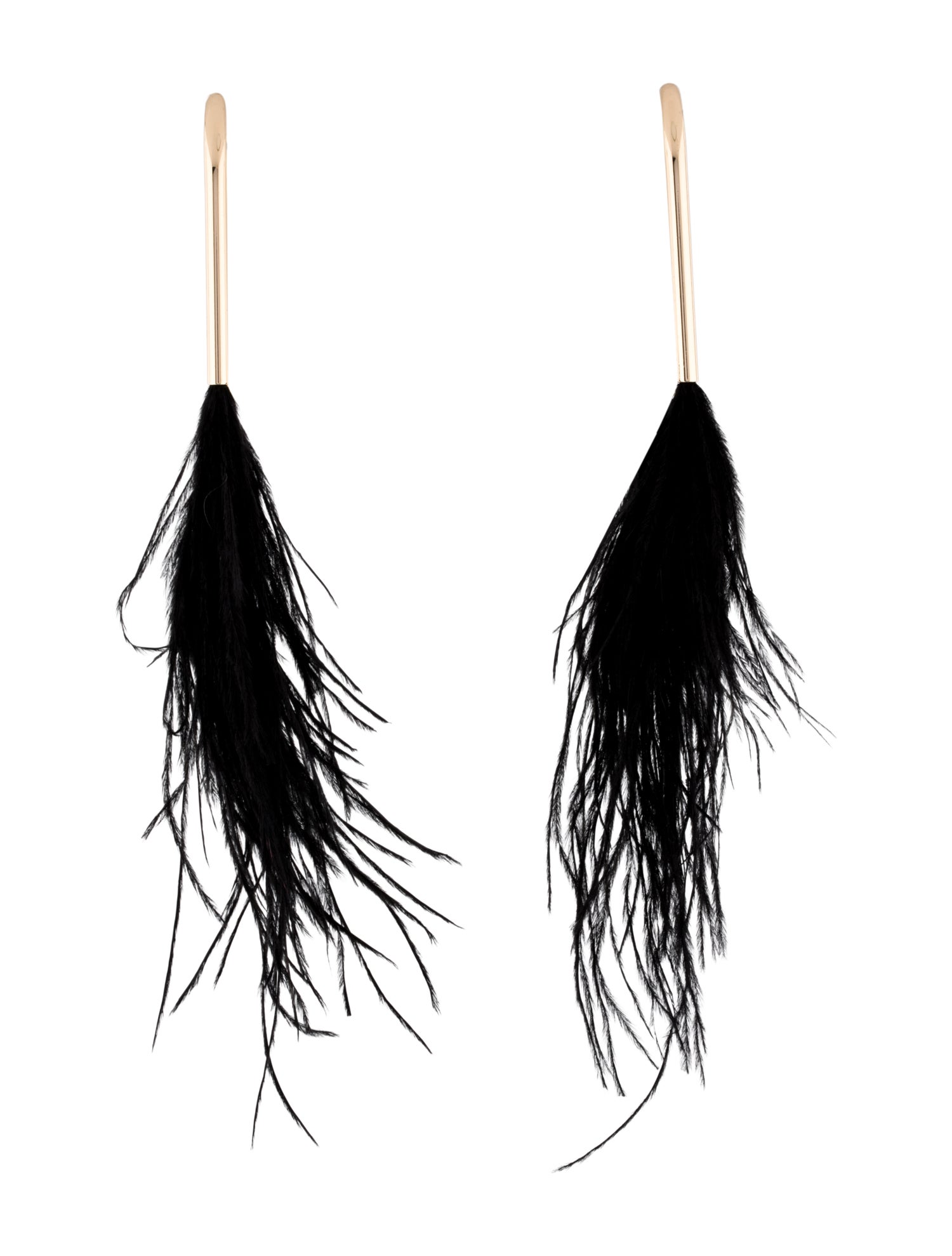 Cult Gaia Meta Feather Drop Earring