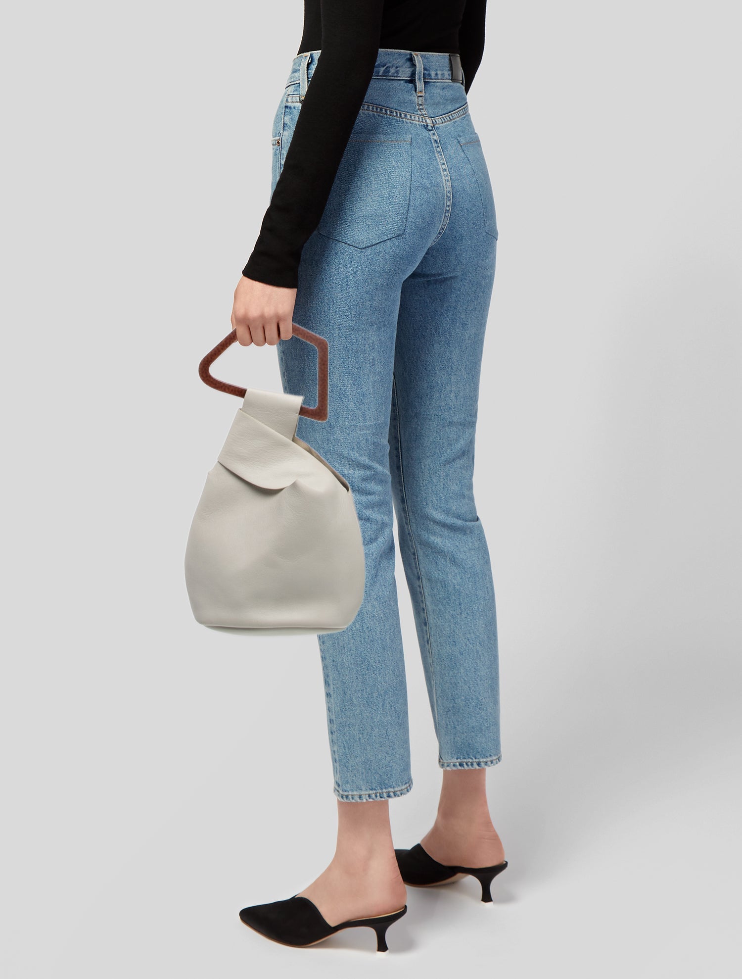 Cult Gaia Leather Top Handle Bag